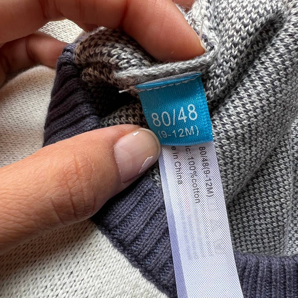 NWOT Baby Knitted Cotton Fair Isle Sweater One Piece Romper 9-12 Mos - Picture 7 of 7